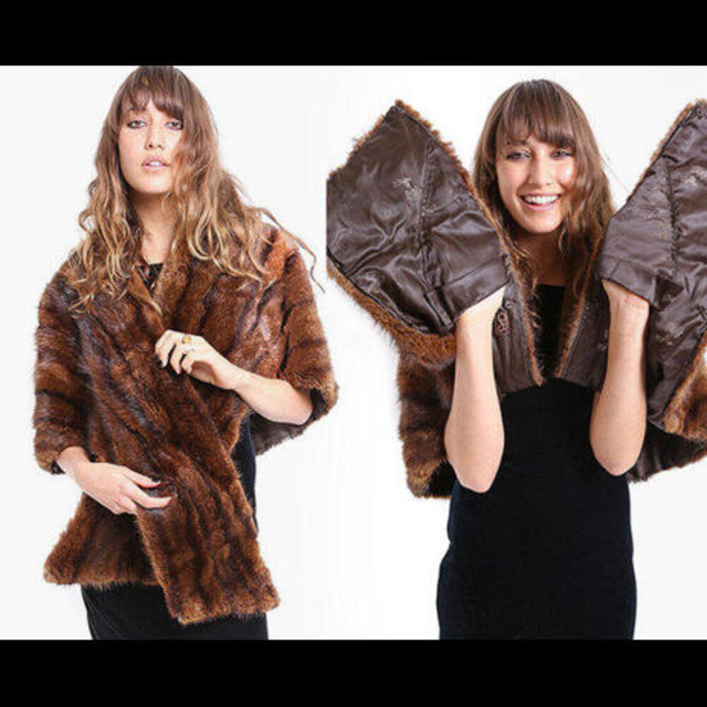 50's Chocolate Mink Vintage Fur Stole J. Danaskos Vintage
